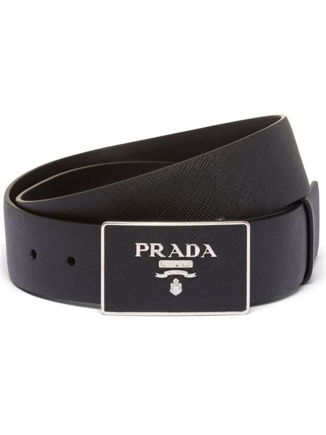 prada plaque belt|Prada black leather belt.